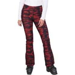 Obermeyer Printed Bond Pant - Women's -Ski Equipment Discounts fw23 obermeyer womensprintedbondpant redsky 1