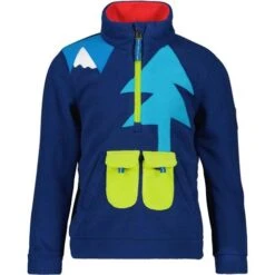 Obermeyer Tucker Fleece Top - Youth -Ski Equipment Discounts fw23 obermeyer youthtuckerfleecetop navy 1