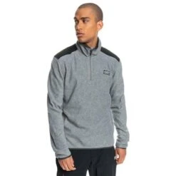 Quiksilver Aker HZ Fleece - Men's -Ski Equipment Discounts fw23 quiksilver mensakerhzfleece heathergrey 1