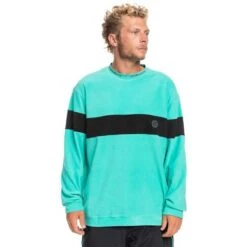 Quiksilver Flame On Fleece - Men's -Ski Equipment Discounts fw23 quiksilver mensflameonfleece poolgreen 1