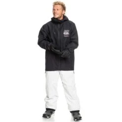 Quiksilver High In The Hood Jacket - Men's -Ski Equipment Discounts fw23 quiksilver menshighinthehoodjacket trueblack 3