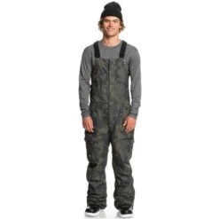 Quiksilver Utility Bib - Men's -Ski Equipment Discounts fw23 quiksilver mensutilitybib trueblackfadeoutcamo 1