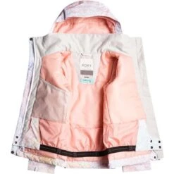 Roxy Jetty Girl Jacket - Girl's -Ski Equipment Discounts fw23 roxy girlsjettyjacket brightwhitesplash 2