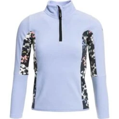 Roxy Sayna Half Zip Girl - Girl's 7 Roxy Sayna Half Zip Girl - Girl's -Ski Equipment Discounts fw23 roxy girlssaynahalfzipfleecetop trueblackblackflowers