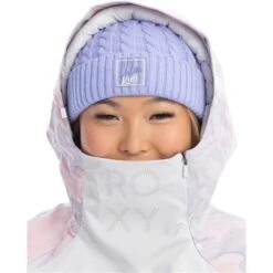 Roxy Chloe Kim Overhead Jacket - Women's -Ski Equipment Discounts fw23 roxy womenschloekimoverheadjacket grayvioletmarble 6