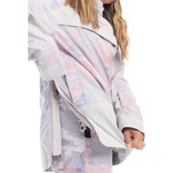 Roxy Chloe Kim Overhead Jacket - Women's -Ski Equipment Discounts fw23 roxy womenschloekimoverheadjacket grayvioletmarble 8