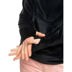 Roxy Deltine Fleece Pullover - Women's -Ski Equipment Discounts fw23 roxy womensdeltinefleecetop trueblack 4