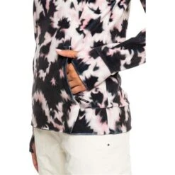 Roxy Deltine Fleece Pullover - Women's -Ski Equipment Discounts fw23 roxy womensdeltinefleecetop trueblacknimal 5