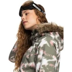 Roxy Jet Ski Jacket - Women's -Ski Equipment Discounts fw23 roxy womensjetskijacket deeplichengreennimal 4
