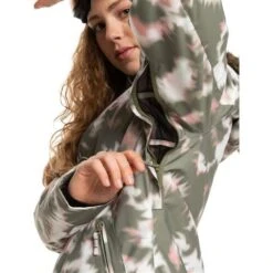 Roxy Jet Ski Jacket - Women's -Ski Equipment Discounts fw23 roxy womensjetskijacket deeplichengreennimal 5