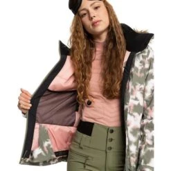 Roxy Jet Ski Jacket - Women's -Ski Equipment Discounts fw23 roxy womensjetskijacket deeplichengreennimal 7