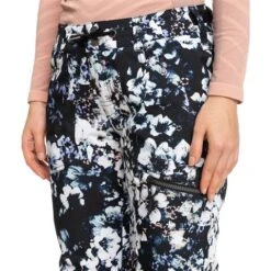 Roxy Nadia Printed Pant - Women's -Ski Equipment Discounts fw23 roxy womensnadiaprintedpant trueblackblackflowrs 4