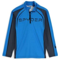 Spyder Downhill Zip T-Neck - Boy's -Ski Equipment Discounts fw23 spyder boysdownhillziptneck collegiate 1
