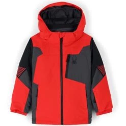 Spyder Mini Leader Jacket - Boy's -Ski Equipment Discounts fw23 spyder boysminileaderjacket volcano
