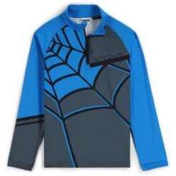 Spyder Web Zip T-Neck - Boy's 17 Spyder Web Zip T-Neck - Boy's -Ski Equipment Discounts fw23 spyder boyswebziptneck ebonycollegiate 1