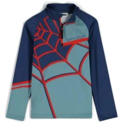 Spyder Web Zip T-Neck - Boy's 19 Spyder Web Zip T-Neck - Boy's -Ski Equipment Discounts fw23 spyder boyswebziptneck tundra 1