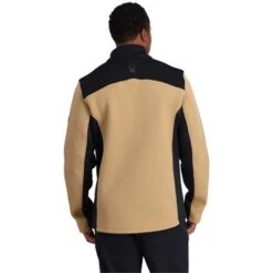 Spyder Encore Half Zip Fleece Jacket - Men's -Ski Equipment Discounts fw23 spyder mensencorehalfzipfleecejacket blacktannin 2