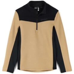 Spyder Encore Half Zip Fleece Jacket - Men's -Ski Equipment Discounts fw23 spyder mensencorehalfzipfleecejacket blacktannin 3