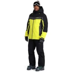 Spyder Seventy - Eight Jacket - Men's -Ski Equipment Discounts fw23 spyder mensseventyeightjacket blackcitron 3