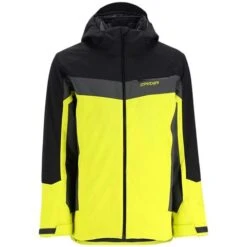Spyder Seventy - Eight Jacket - Men's -Ski Equipment Discounts fw23 spyder mensseventyeightjacket blackcitron 4