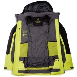 Spyder Seventy - Eight Jacket - Men's -Ski Equipment Discounts fw23 spyder mensseventyeightjacket blackcitron 5