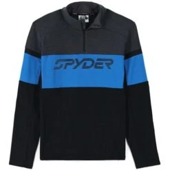 Spyder Speed Half Zip Fleece Jacket - Men's -Ski Equipment Discounts fw23 spyder mensspeedhalfzipfleecejacket blackcollegiate 1