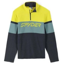 Spyder Speed Half Zip Fleece Jacket - Men's -Ski Equipment Discounts fw23 spyder mensspeedhalfzipfleecejacket ebonycitron 1