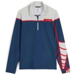 Spyder Spirit Of '78 Zip T-Neck - Men's -Ski Equipment Discounts fw23 spyder mensspiritof78ziptneck glacier abyss 1