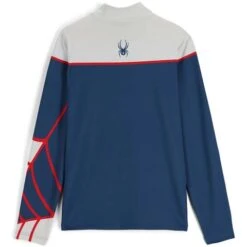 Spyder Spirit Of '78 Zip T-Neck - Men's -Ski Equipment Discounts fw23 spyder mensspiritof78ziptneck glacier abyss 2