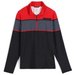 Spyder Spirit Of '78 Zip T-Neck - Men's -Ski Equipment Discounts fw23 spyder mensspiritof78ziptneck volcanoblack 1