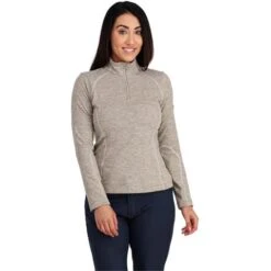 Spyder Accord Zip T-Neck - Women's -Ski Equipment Discounts fw23 spyder womensaccordziptneck cashmere 1