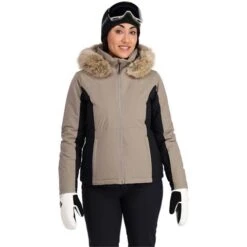 Spyder Vida GTX Jacket - Women's -Ski Equipment Discounts fw23 spyder womensvidagtxjacket cashmere 1