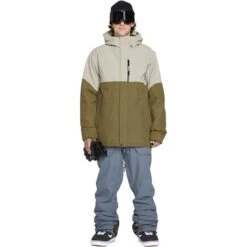 Volcom L Ins Gore-Tex Jacket - Men's -Ski Equipment Discounts fw23 volcom menslinsulatedgoretexjacket darkkhaki 3