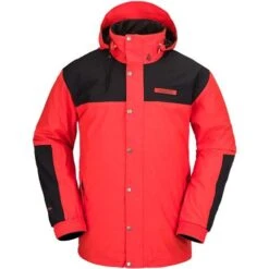 Volcom Longo Gore-Tex Jacket - Men's -Ski Equipment Discounts fw23 volcom menslongogoretexjacket orangeshock 1