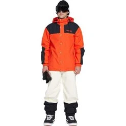 Volcom Longo Gore-Tex Jacket - Men's -Ski Equipment Discounts fw23 volcom menslongogoretexjacket orangeshock 3