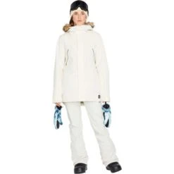 Volcom Shadow Ins Jacket - Women's -Ski Equipment Discounts fw23 volcom womenssherwininsulatedjacket offwhite 3