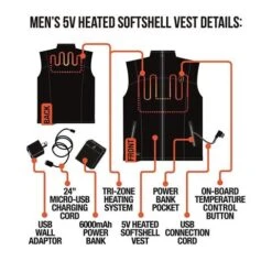 Mens Battery Heated Softshell Vest -Ski Equipment Discounts mens heated vest3