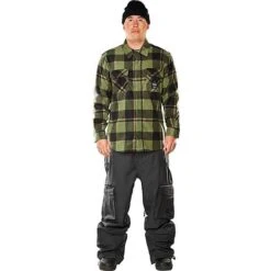 ThirtyTwo Rest Stop Shirt - Men's -Ski Equipment Discounts thirtytwo reststopshtm olive 2223fw