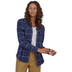 Patagonia L/S Organic Cotton Midweight Fjord Flannel Shirt - Women's (42405) -Ski Equipment Discounts wbf2223 42405 wlne aw1