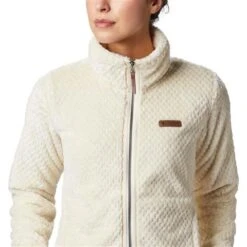 Columbia Fire Side II Sherpa Full Zip - Women's 14 Columbia Fire Side II Sherpa Full Zip - Women's -Ski Equipment Discounts wcolumbia firesideiisherpafz chalk closefront