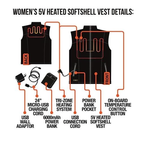 Womens Battery Heated Softshell Vest 5 Womens Battery Heated Softshell Vest - Image 3